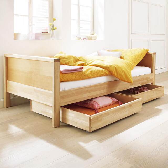 HABA German imported children's furniture solid wood children's bed 1m single bed all solid wood Nordic log environmentally friendly bed
