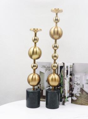 创意铁艺圆球组合烛台摆件酒店餐厅桌面摆件样板间家居软装饰品