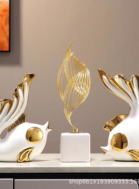 轻奢年年有余风生水起摆件客厅电视柜酒柜玄关装饰品乔迁新居礼品