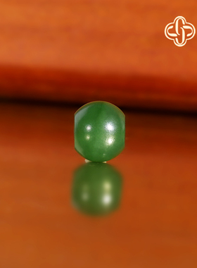 建廷天然俄料碧玉散珠 直径9.5x8mm 哑光和田玉羊脂玉配珠隔珠