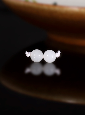 建廷高货俄料和田玉白玉散珠6mm 一级白 羊脂白玉对珠配珠单珠