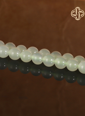 建廷和田玉晴水项链6mm佛珠108颗 冰种高冰冰底手链手串珠串