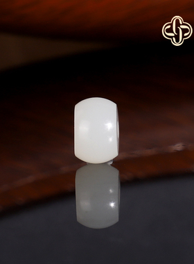 建廷新疆和田玉散珠 直径8x5.2mm 精工配珠羊脂白玉哑光隔珠单珠