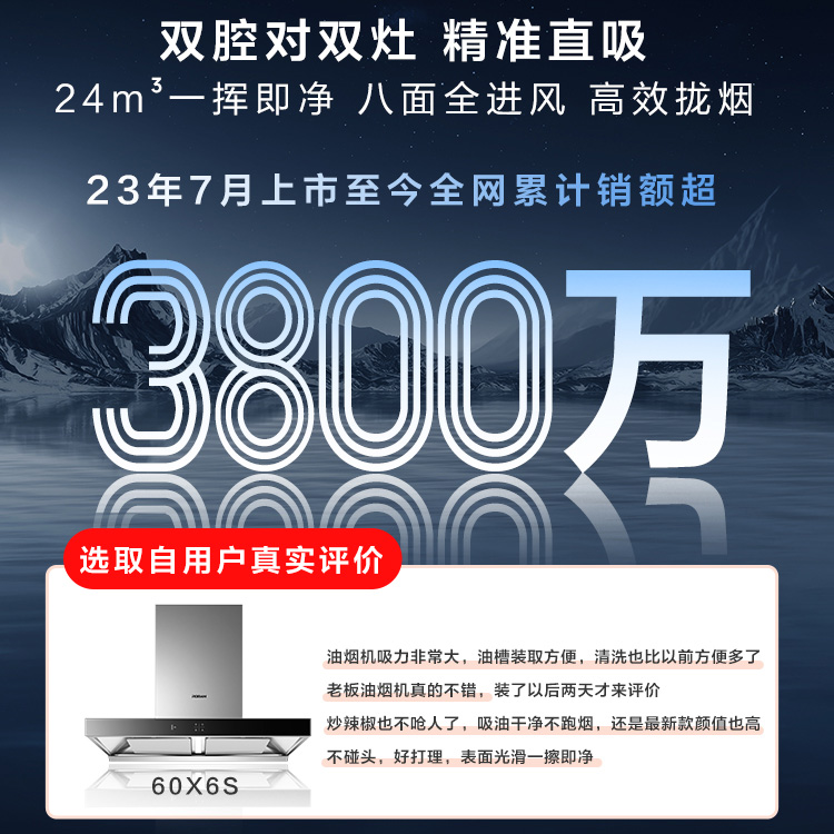 [领航家MAX]老板官方旗舰店欧式家用变频双腔油烟机60X6S抽油烟机