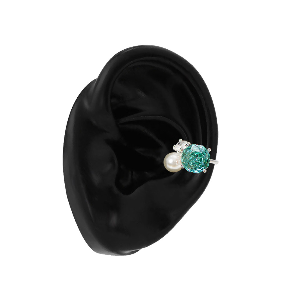 爆闪帕拉伊巴绿色八边千禧玫瑰切耳环女无耳洞耳环耳夹耳骨耳蜗夹,淘宝优惠券,粉丝福利购,淘宝优惠卷