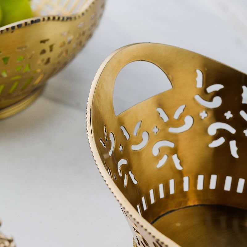 欧式创意浮雕镂空黄铜水果盘复古宫廷风I高脚收纳托盘家居装饰摆,淘宝优惠券,粉丝福利购,淘宝优惠卷