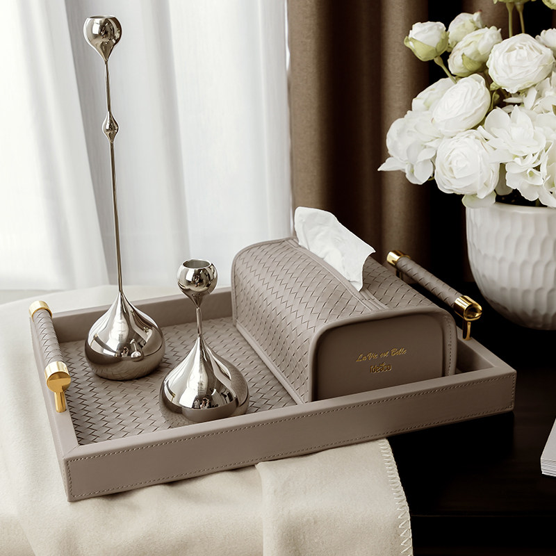 轻奢编织纸巾盒套装高档家用装饰纸抽盒客厅茶几餐桌X收纳卫生纸,淘宝优惠券,粉丝福利购,淘宝优惠卷