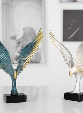 创意欧式酒柜电视柜客厅家居工艺装饰品婚庆礼品大鹏展翅树脂摆件