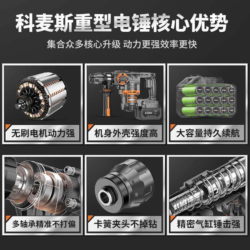 电锤电镐重型冲击钻大功率打混凝土神器电钻无刷多功能打孔锂电,淘宝优惠券,粉丝福利购,淘宝优惠卷