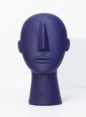 后现代轻奢蓝色人物装饰样板房电视柜玄关书柜橱窗树脂雕塑客厅摆