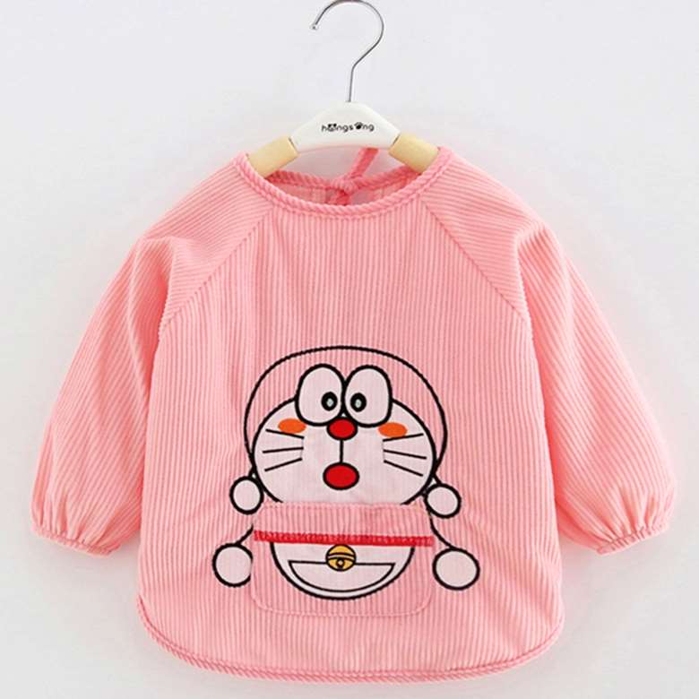 Baby smock, children's apron, reverse dressing, baby eating bib, autumn and winter long-sleeved waterproof and anti-dirty baby boy protective clothing