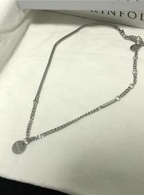 Titanium steel ins fashion temperament stitching chain neckl