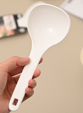 白屿 料理汤勺日式辅食碾压白色简约厨房家用汤勺食品级大汤勺