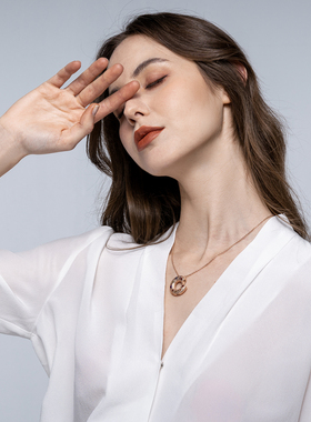 Orange Cube咬一口甜甜圈项链女款925银小众设计高级轻奢百搭颈链