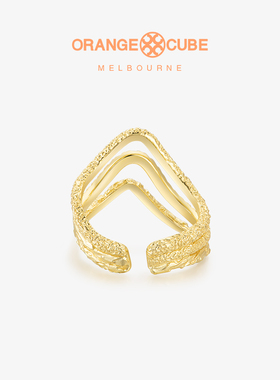 Orange Cube波浪戒指高级原创设计轻奢食指戒指环送女友礼物