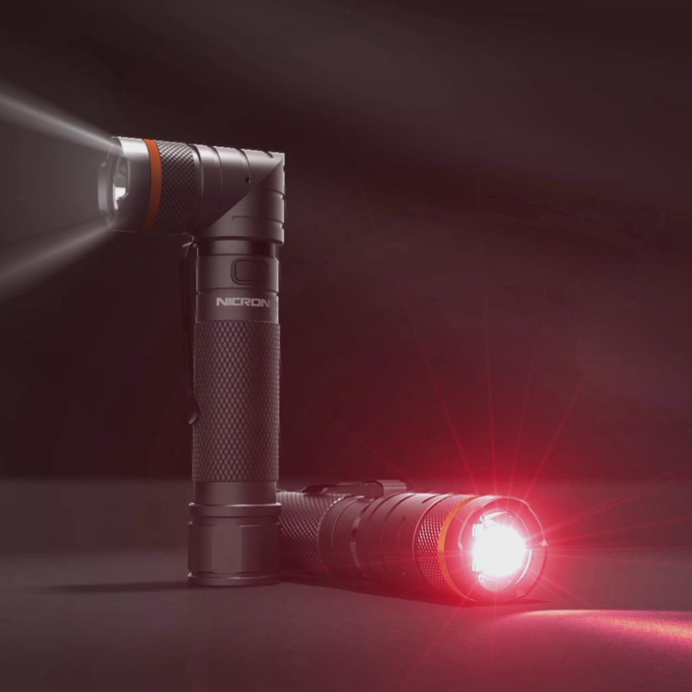 NICRON耐朗B70中型弯头拐角灯户外强光远射充电转角手电 - 图3