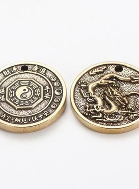 新款直销铜圆牌八卦生肖 黄铜12生肖 纯铜十二圆牌八卦生肖黄铜葫