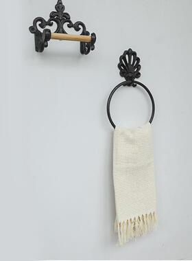 新款直销欧式复古铸铁纸巾架卷纸架创意个性家居酒店会所装饰壁挂