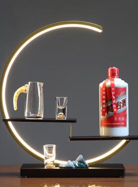 发摆光酒水展示架古架白酒架列件酒柜博桌2025037面装饰陈架酒具