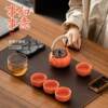 Everything goes well Japanese-style lifting beam ceramic small set business event gift logo household Kung Fu tea set tea maker