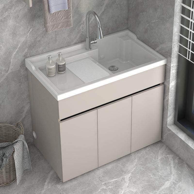 太空铝全柜铝合金阳台洗衣柜组合带搓板洗衣台洗手洗脸池槽一体盆,淘宝优惠券,粉丝福利购,淘宝优惠卷