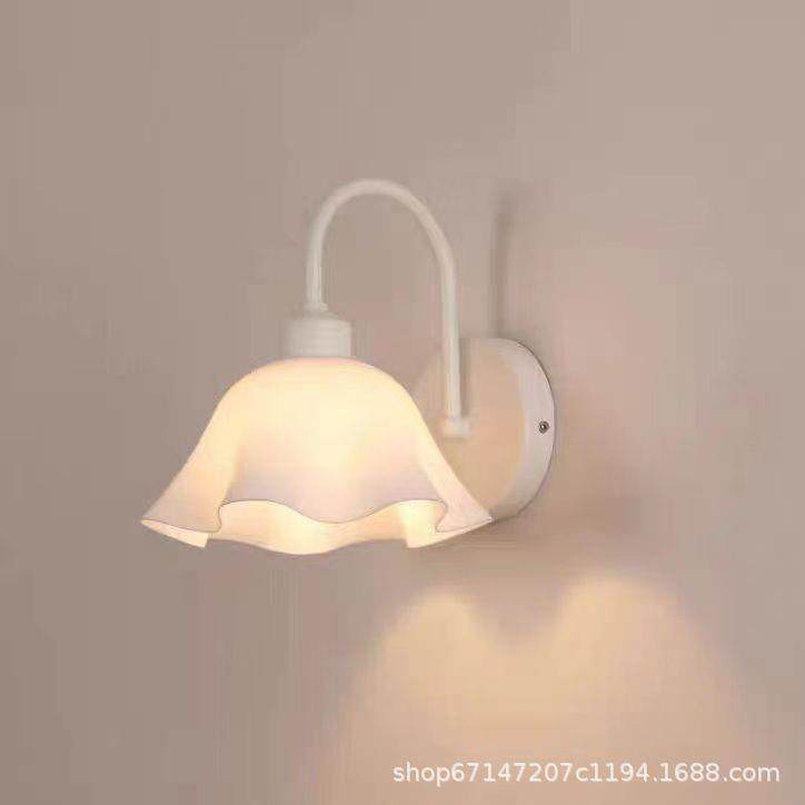 北欧奶油风白色壁灯卧室床头灯复古房间过道背景墙民宿梳妆台墙灯,淘宝优惠券,粉丝福利购,淘宝优惠卷
