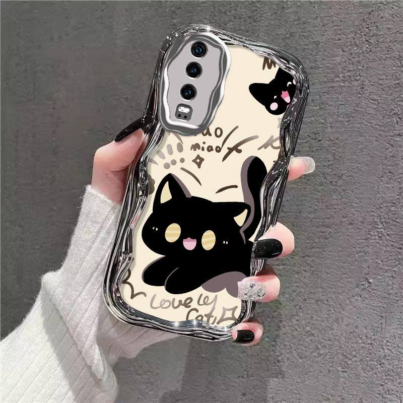 华为P30手机壳可爱卡通黑猫华为P30Pro电镀硅胶简约软壳女款防摔,淘宝优惠券,粉丝福利购,淘宝优惠卷