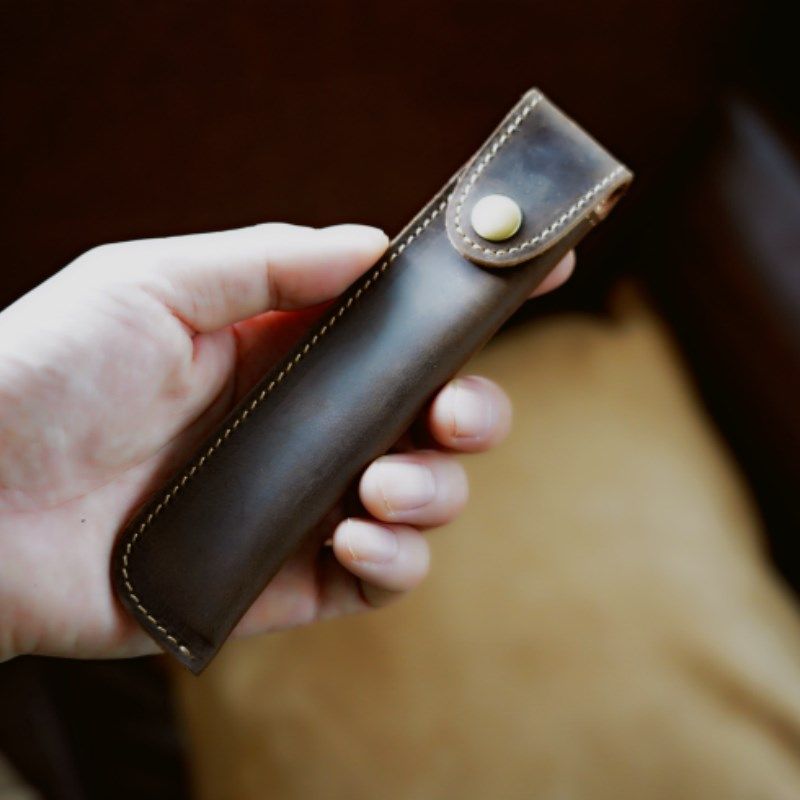 新款手工缝线牛皮笔袋复古小众文艺钢笔保护套真皮笔套单支收纳袋,淘宝优惠券,粉丝福利购,淘宝优惠卷