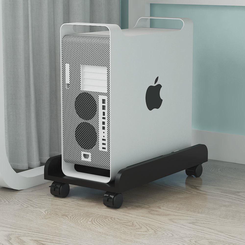 Simple desktop computer base host tray chassis bracket with pulleys home host bottom bracket office host bracket