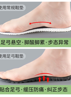 石墨烯足弓支撑减震防滑吸汗鞋垫