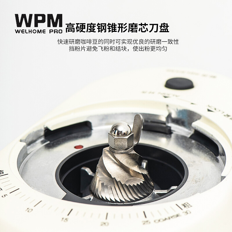 WPM咖啡磨豆机zd17n 意式电动家用商用全自动咖啡豆研磨机q18 - 图0