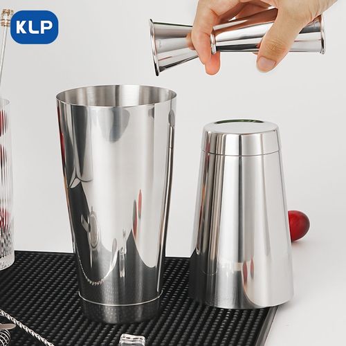 KLP304不锈钢调酒器波士顿银色常规带底摇酒壶酒吧学徒专业 - 图3
