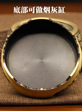 纯黄铜底座摆件文昌塔聚宝盆香炉米缸摆件貔貅麒麟荷花山水装饰品