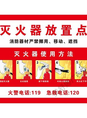 灭火器使用方法标识贴消防栓使用说明消防检查灭火器放置点标识牌