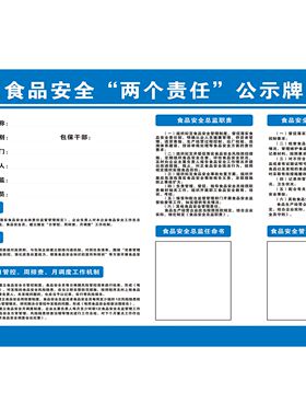 管理食品安全两个责任信息公示栏营业执照健康证卫生公示牌贴纸