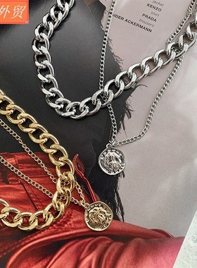 personalityChainnecklaceShortlayerinsladyRetroDouble