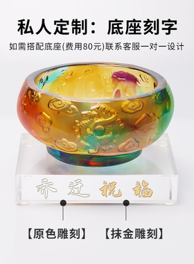 琉璃聚宝盆摆件客厅招财貔貅搬新家礼物乔迁新居九龙聚宝盆装饰品