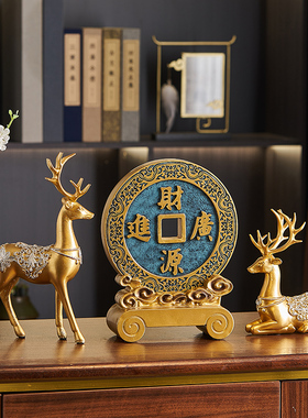 新中式高档鹿摆件轻奢玄关家居客厅酒柜电视柜博古架办公室装饰品