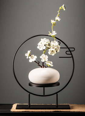 新中式禅意茶桌角几软装饰品复古摆件创意卧室内玄关电视酒柜摆设