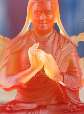 速发真琉璃宗喀巴大师书供奉摆件家用像房客厅艺面工桌品摆件