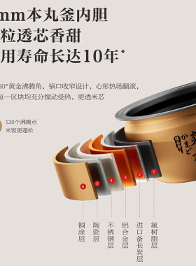 东芝小白露电饭煲 和风炊蒸汽补水IH立体双热源加热 3mm铜釜内胆