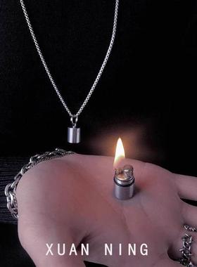 打火机项炼男潮挂脖嘻哈情侣吊坠小众设计感锁骨炼简约炼子配饰女