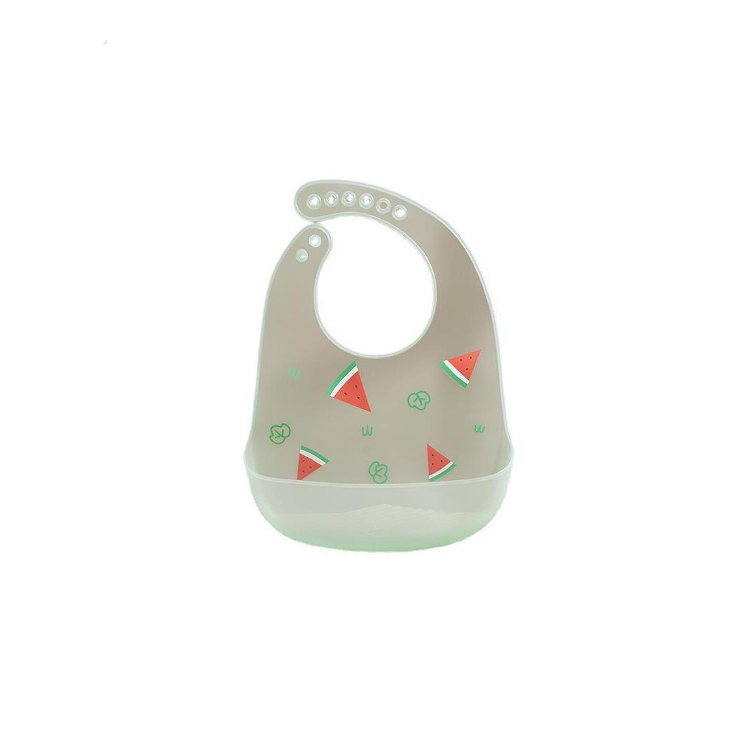 2025 new soft silicone children's bib, ultra-light baby waterproof rice bag, no-wash baby anti-dirty drool bag