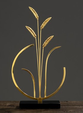 开业礼品创意家居装饰品摆件黄铜大麦工艺品乔迁新居礼物轻奢高档