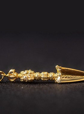 藏式文化用品 纯银镀金普巴金刚杵吊坠金刚橛 随身携带包邮送蜡绳