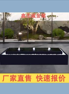 定制不钢涌泉庭瀑布鱼池循环流锈水造POH景别墅金属院喷泉景观水