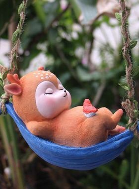 可爱小鹿挂件户外庭院花园林别墅布景观吊件阳台动物装饰摆饰礼物