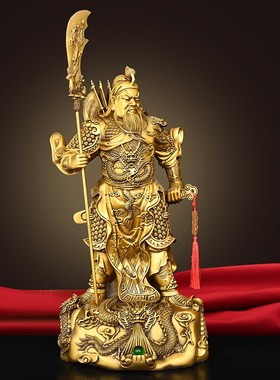 铜关公摆件关羽关二爷武财神人物铜像家居客厅供奉摆放开业礼品