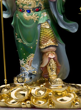 极速关公财神像树脂武财神关羽关二爷像关圣帝君战旗关公店铺招财