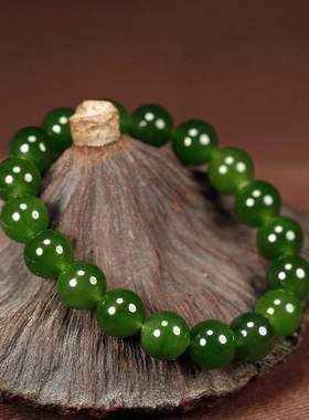Hotan Jade Jasper Hand String Girl Spinach Green Simple and